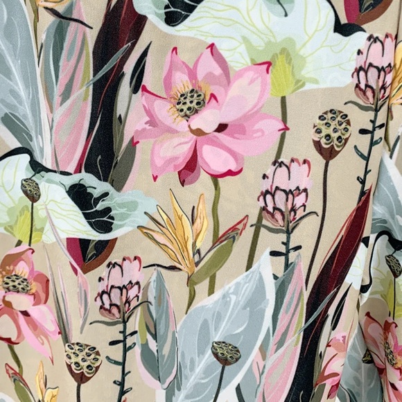 Haystacks Delight Switchstacks Reversible Crop Pant L  Beige Floral Pants Boho - Picture 3 of 11